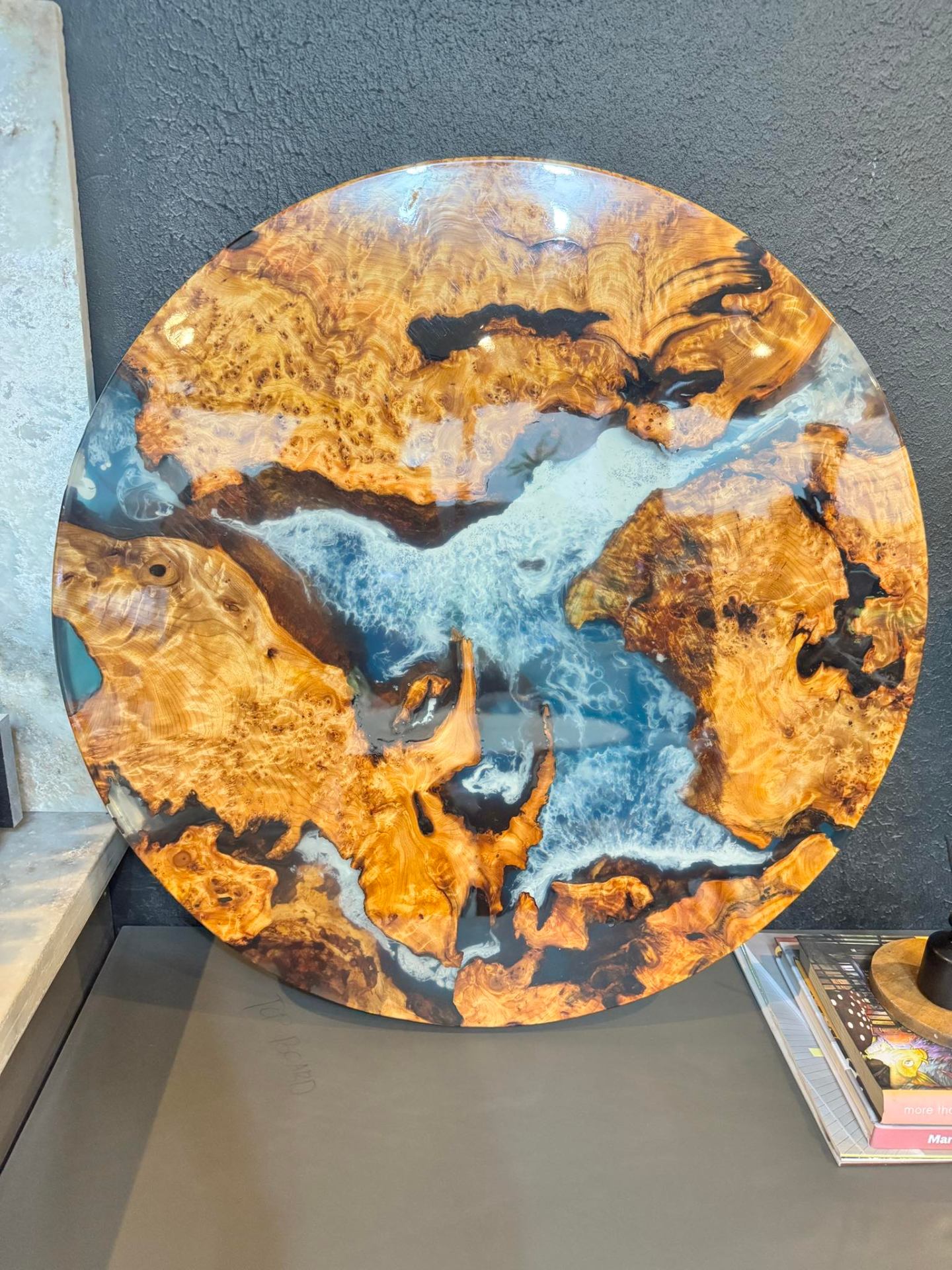 Walnut + Resin Accent Table